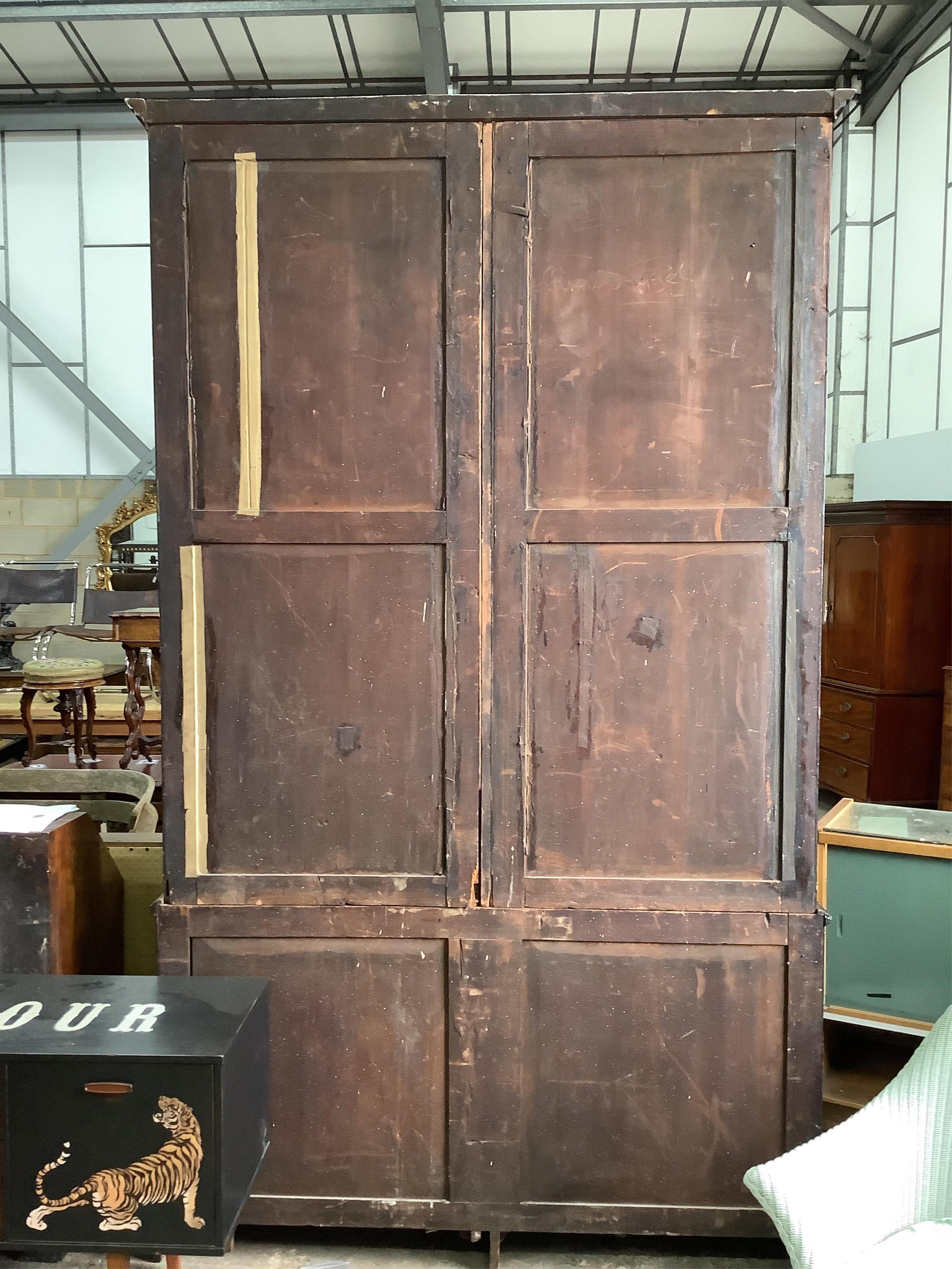 A George III mahogany library bookcase, width 160cm, depth 52cm, height 271cm. Condition - fair